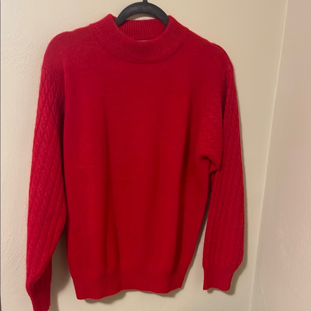 Vintage Red Knit Sweater - Medium